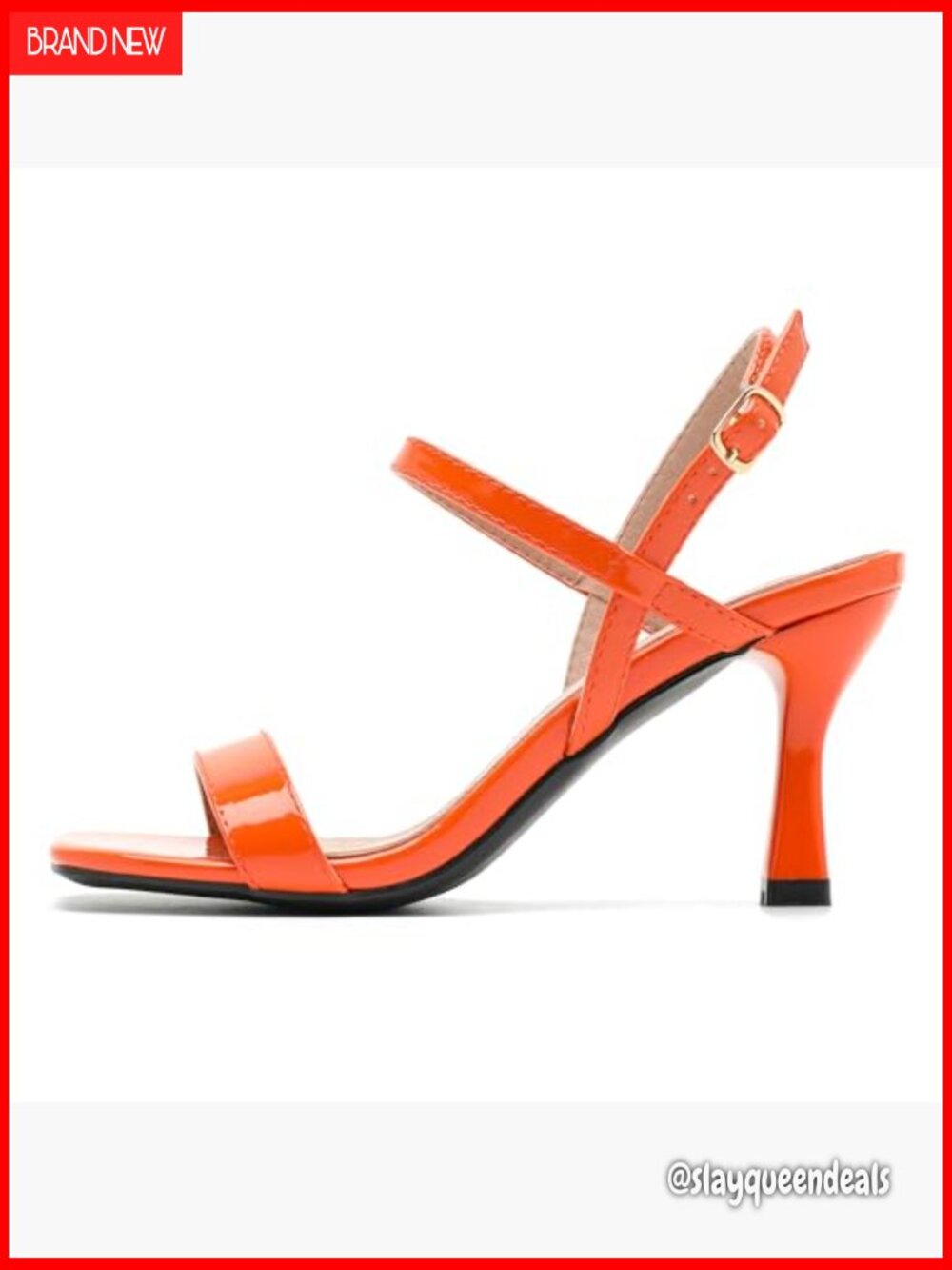 Strappy Kitten Heeled Sandals Square Open Toe Slingback Dress Shoes Summer - Picture 4 of 7